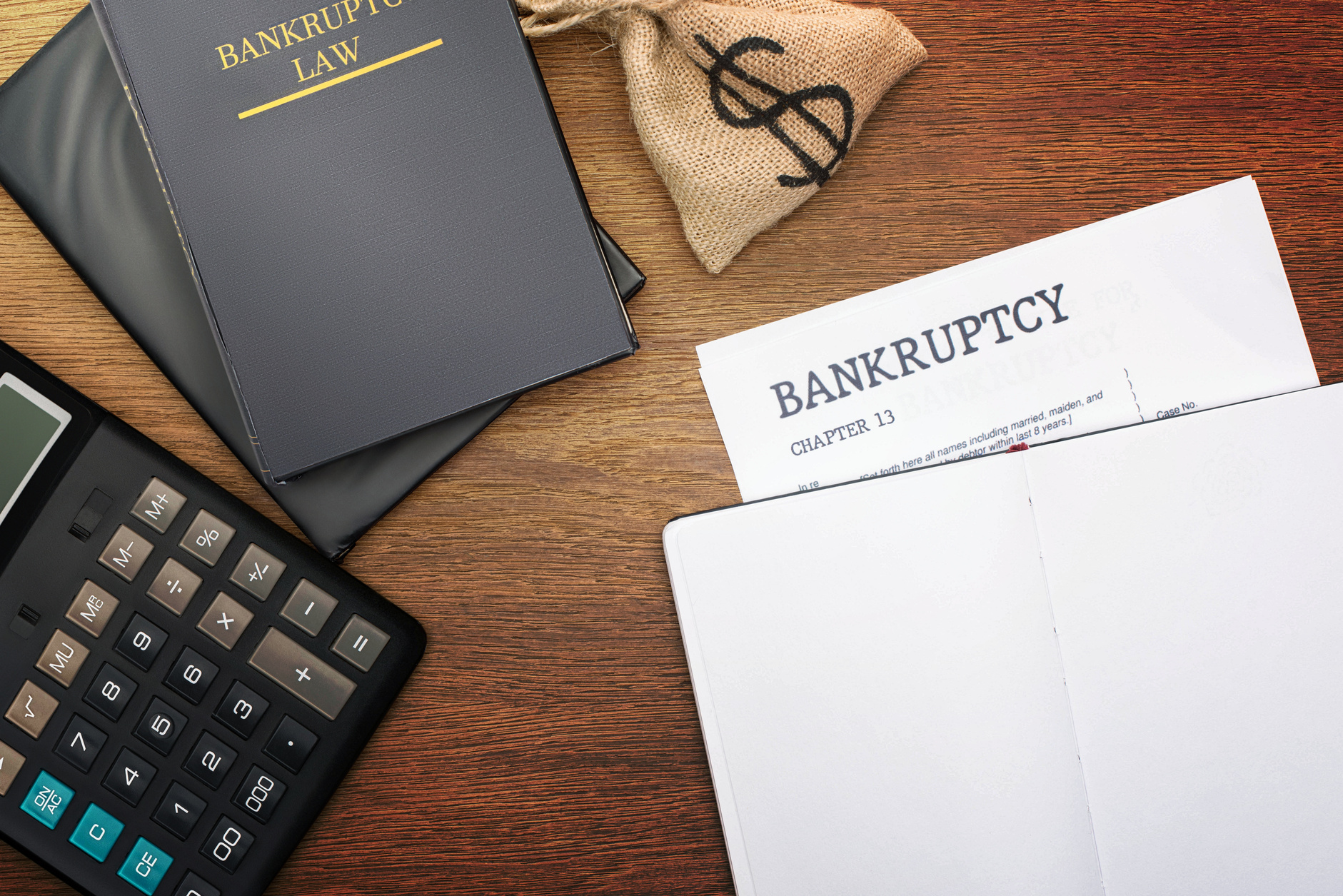 Top View Bankruptcy Paper Law